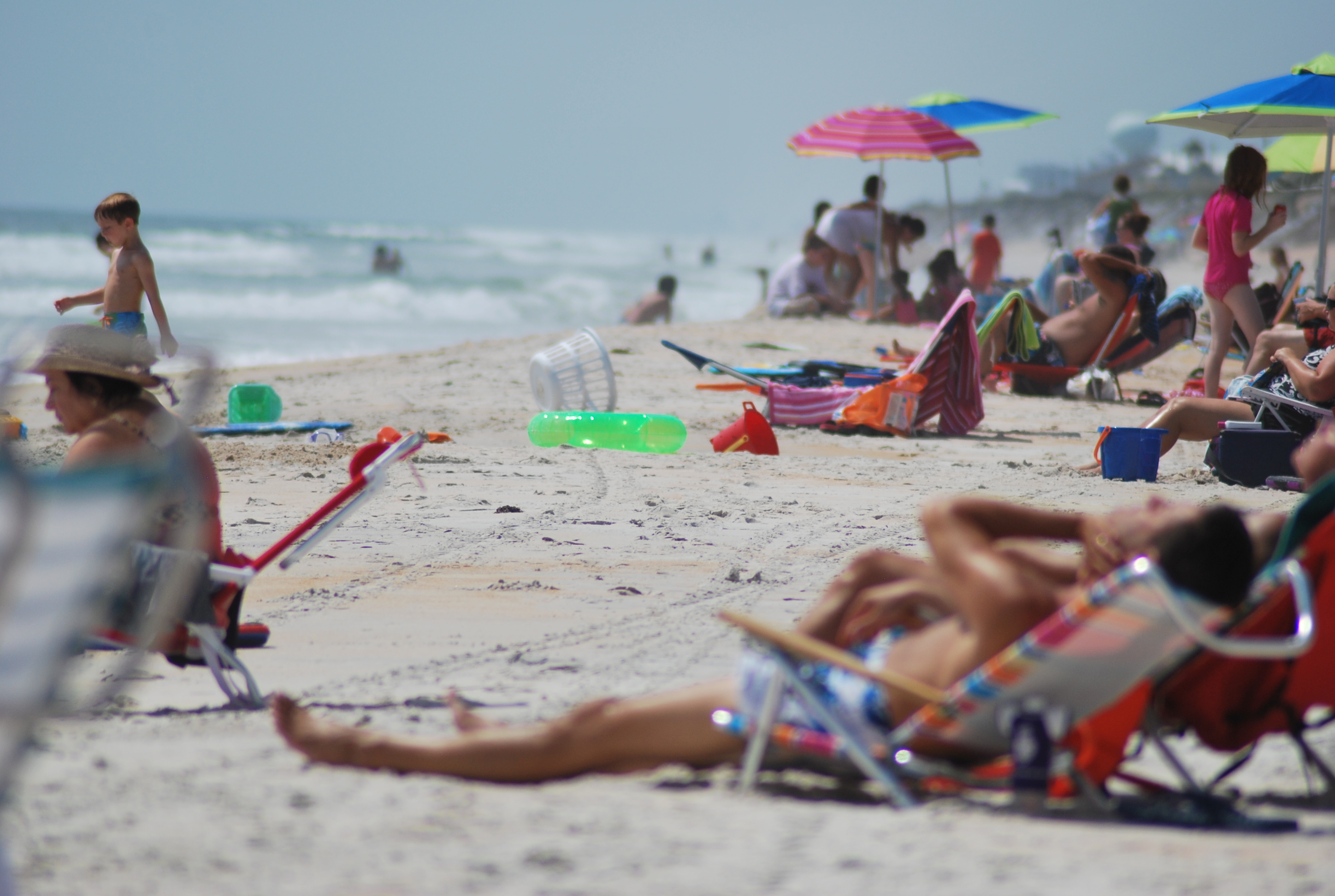 Beach Goers in Flagler Beach